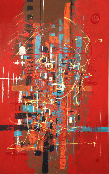Painting titled "Carmin" by Rodrigo Arias Perez, Original Artwork, Acrylic