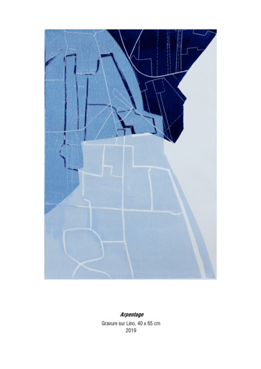 印花与版画 标题为“Arpentage” 由Evelyne Henrard, 原创艺术品, 雕刻