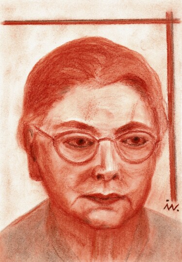 图画 标题为“" pensosamente ? "” 由Ingrid Edith Wekel, 原创艺术品, 粉笔