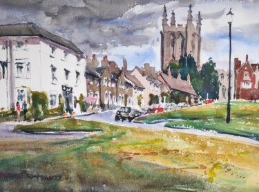 Long Melford Painting titled "Long Melford" by Ibolya Taligas, Original Artwork, Watercolor