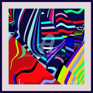 제목이 "FOULARD DA COLLEZIO…"인 섬유 예술 Laila Lago & C. By Iannilli Antonella로, 원작, 디지털 페인팅