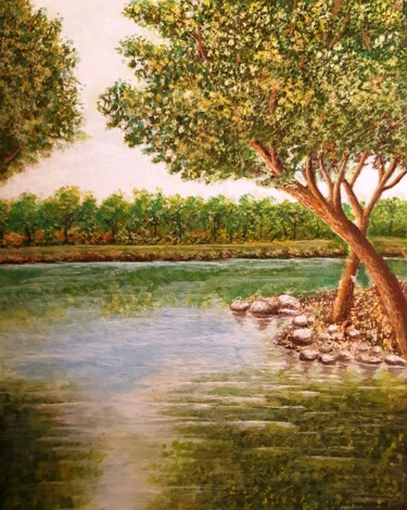 Schilderij getiteld "summer time" door Shahriar Aghakhani, Origineel Kunstwerk, Aquarel