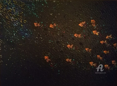 Peinture intitulée "Carassin doré" par Alexandra Isler, Œuvre d'art originale, Acrylique