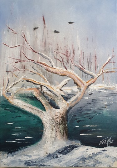Painting titled "Comme un arbre dans…" by Pascal Koza, Original Artwork, Acrylic Mounted on Wood Stretcher frame