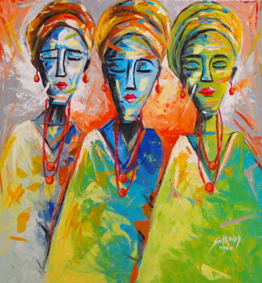 Triplets 绘画 标题为“Triplets” 由Olaoluwa Smith, 原创艺术品, 丙烯