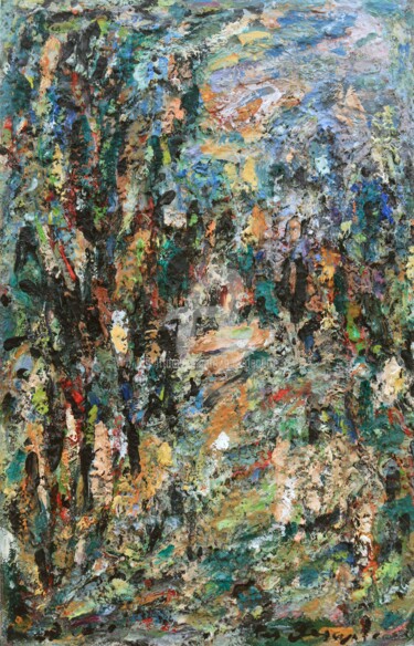 Malerei mit dem Titel "montagnes d'été" von Guy Departe, Original-Kunstwerk, Öl
