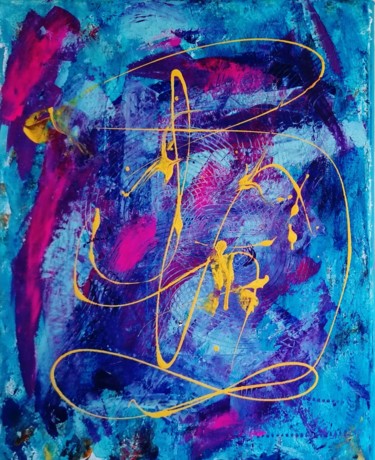 Pintura titulada "Fluyendo" por Sandra Soler, Obra de arte original, Acrílico Montado en Bastidor de camilla de madera