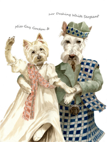 Peinture intitulée "Miss Gay Gordon and…" par Sarah Borg, Œuvre d'art originale, Aquarelle