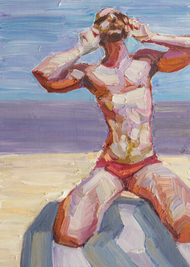 Peinture intitulée "Beach Ready" par Khairzul Ghani, Œuvre d'art originale, Huile Monté sur Châssis en bois
