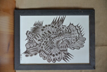 Drawing titled "Le coq" by Sandra Delfanne, Original Artwork, Ink