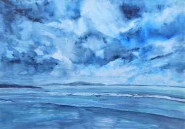Painting titled "Polynesian Skies 7" by Paul Mckee, Original Artwork, Watercolor