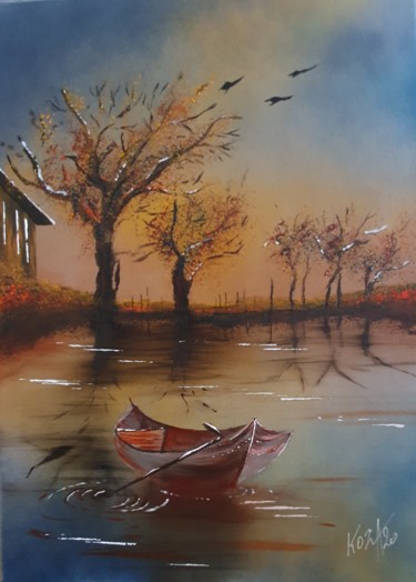Peinture intitulée "Douceur de l'aube" par Pascal Koza, Œuvre d'art originale, Acrylique Monté sur Châssis en bois