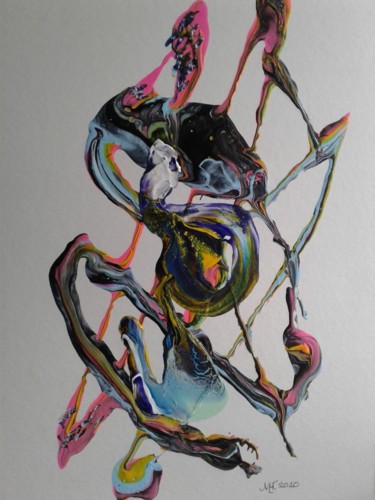 Schilderij getiteld "Kobold" door Marianne Huizinga, Origineel Kunstwerk, Acryl