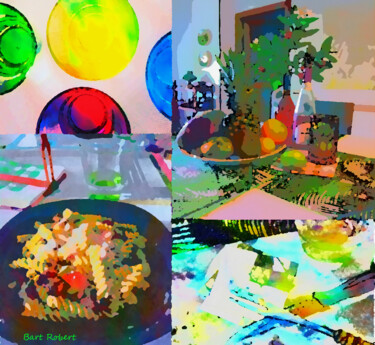 Arts numériques intitulée "La table dressèe" par Roberto Bartoccini, Œuvre d'art originale, Peinture numérique
