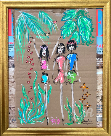 图画 标题为“Back from holidays” 由Caroline Montigneaux, 原创艺术品, 标记