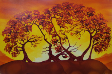 Pintura intitulada "Lovers (60x40cm, oi…" por Artush, Obras de arte originais, Óleo Montado em Armação em madeira