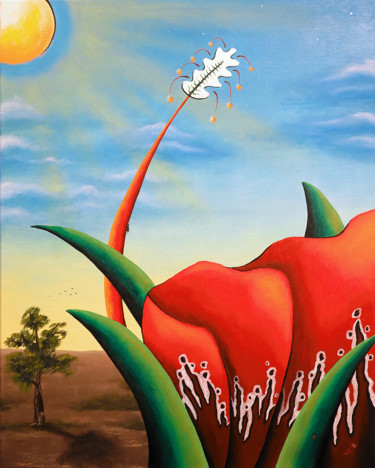 绘画 标题为“24 x 30 Vonflora Or…” 由Von Taylor, 原创艺术品, 油 安装在木质担架架上