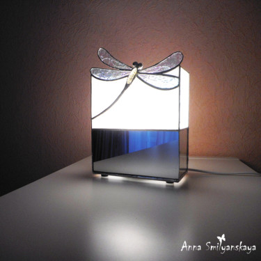 Lampe Miroir Libellule / Lamp Mirror Dragonfly Design titled "Lampe Miroir Libell…" by Anna Smilyanskaya, Original Artwork, Glass