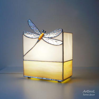 Lampe Libellule D'Or / Lamp Golden Dragonfly Design titled "Lampe Libellule D'O…" by Anna Smilyanskaya, Original Artwork, Glass