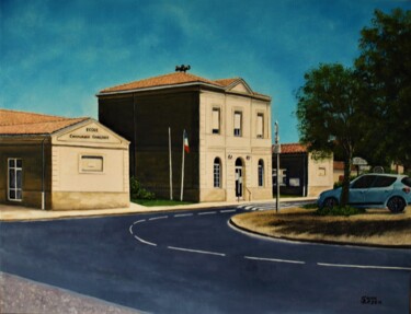 La mairie de Cadaujac ( 31-08-2020) Peinture intitulée "La mairie de Cadauj…" par Jean-Yves Saint Lezer, Œuvre d'art originale, Huile
