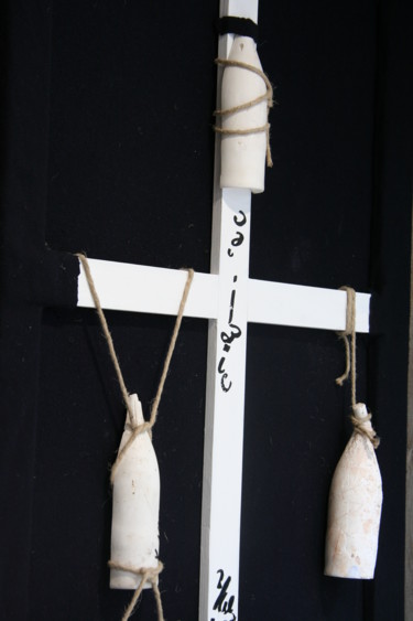 Sculpture titled "white bottles III (…" by Habib Hasnaoui, Original Artwork, Plaster