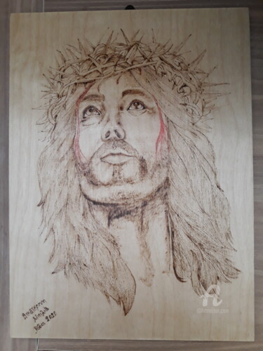 Peinture intitulée "Jesus" par Katerina Bilia, Œuvre d'art originale, Encaustique