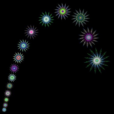 数字艺术 标题为“Shooting Stars - #1…” 由Jeb Gaither, 原创艺术品, 2D数字工作