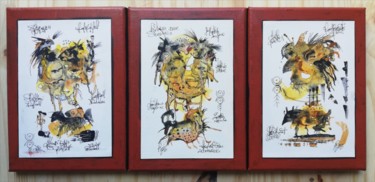 Painting titled "Triptyque art parié…" by Jean Jacques Royo, Original Artwork, Acrylic