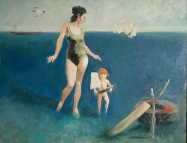 современная мадонна Painting titled "современная мадонна" by Andrei Sedov, Original Artwork, Oil
