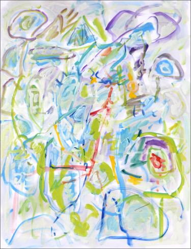 Schilderij getiteld "exWillingly Cloud" door Jean Mirre, Origineel Kunstwerk, Olie