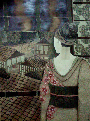 图画 标题为“"La réception"” 由Chan N.May, 原创艺术品, Silverpoint