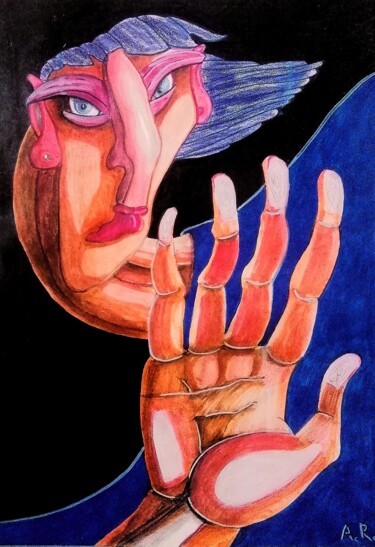 Tekening getiteld "Invisible barrier" door Anna Reshetnikova, Origineel Kunstwerk, Aquarel