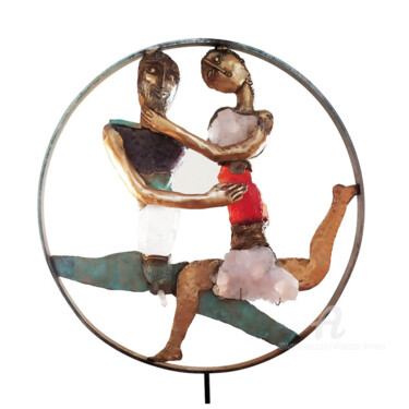 Sculpture titled "Retrouvailles" by Elisabeth Brainos, Original Artwork, Bronze