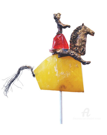 제목이 "Cavalière à la mont…"인 조형물 Elisabeth Brainos로, 원작, 청동