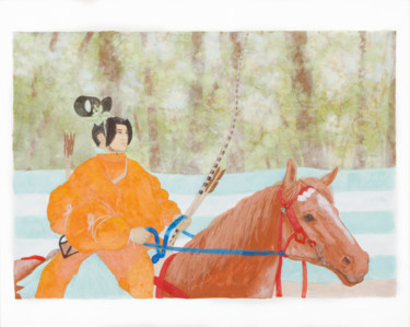 Painting titled "Cavalier" by Priscilla Moore, Original Artwork, Pigments Mounted on Wood Panel