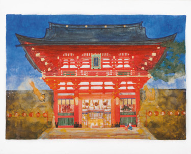 Painting titled "Romon" by Priscilla Moore, Original Artwork, Pigments Mounted on Wood Panel