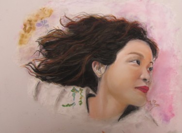 Dessin intitulée "Régina" par Michel Pras, Œuvre d'art originale, Pastel Monté sur artwork_cat.