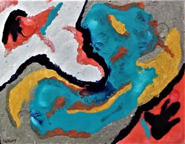 绘画 标题为“Improvisation 9b” 由Claude Gascon, 原创艺术品, 彩绘玻璃