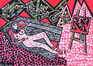 Israeli artist session hosting groups by Mirit Ben-Nun 绘画 标题为“Israeli artist sess…” 由Mirit Ben-Nun, 原创艺术品, 墨