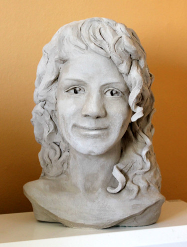 Sculpture intitulée "Ma fille" par Adyne Gohy, Œuvre d'art originale, Argile