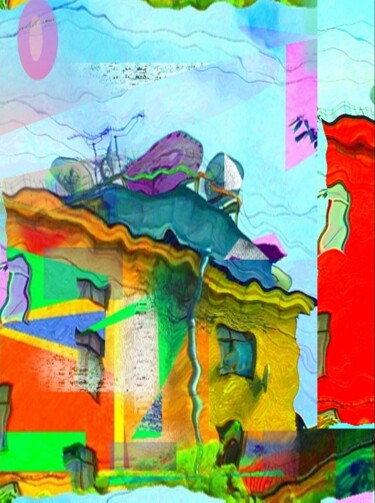 Цифровое искусство под названием "Strange house 3" - Vladimir Pi, Подлинное произведение искусства, Цифровая живопись