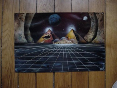 Peinture intitulée "Les pyramides" par Mabdeco, Œuvre d'art originale, Huile