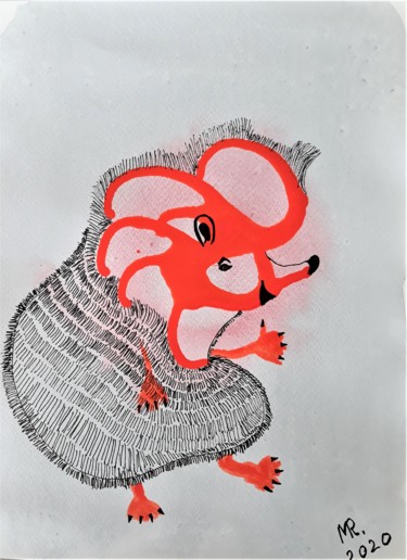 제목이 "Hedgehog-mouse."인 미술작품 Marie Ruda로, 원작, 잉크