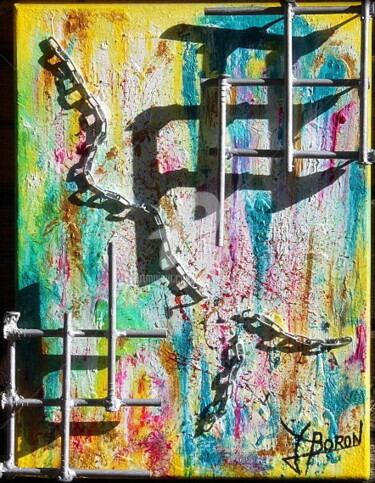 Peinture intitulée "Brisé le SILENCE ..." par Laurent Boron, Œuvre d'art originale, Huile