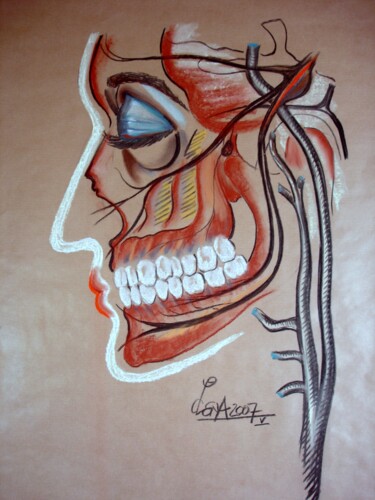 Dibujo titulada "Das Model" por August Di Lena, Obra de arte original, Pastel