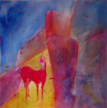 Peinture intitulée "LE PETIT CHEVAL ROU…" par Philippe Graillot (TORGALLI), Œuvre d'art originale, Huile