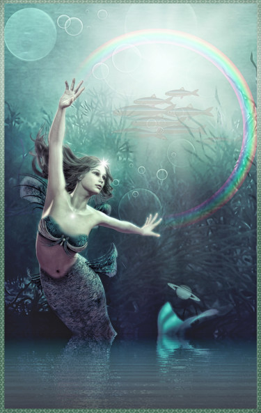数字艺术 标题为“la pêcheuse” 由Harald Dastis, 原创艺术品, 数字油画