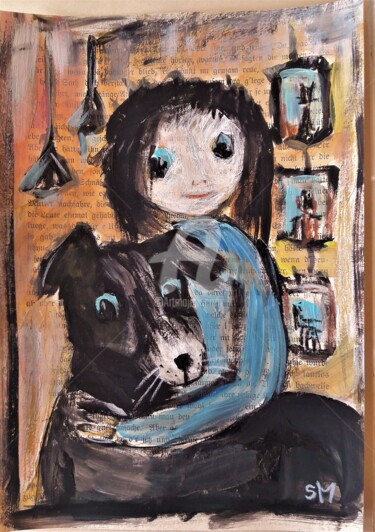 Malerei mit dem Titel "les amis" von Silvia Messerli, Original-Kunstwerk, Acryl