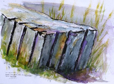 Bloc de granit de l'arboretum de la ville de Québec Drawing titled "Bloc de granit de l…" by René Blanchet, Original Artwork, Watercolor