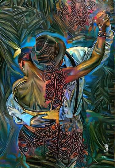 Jungle Salsa, mix media on panel -70x50 cm-OOAK